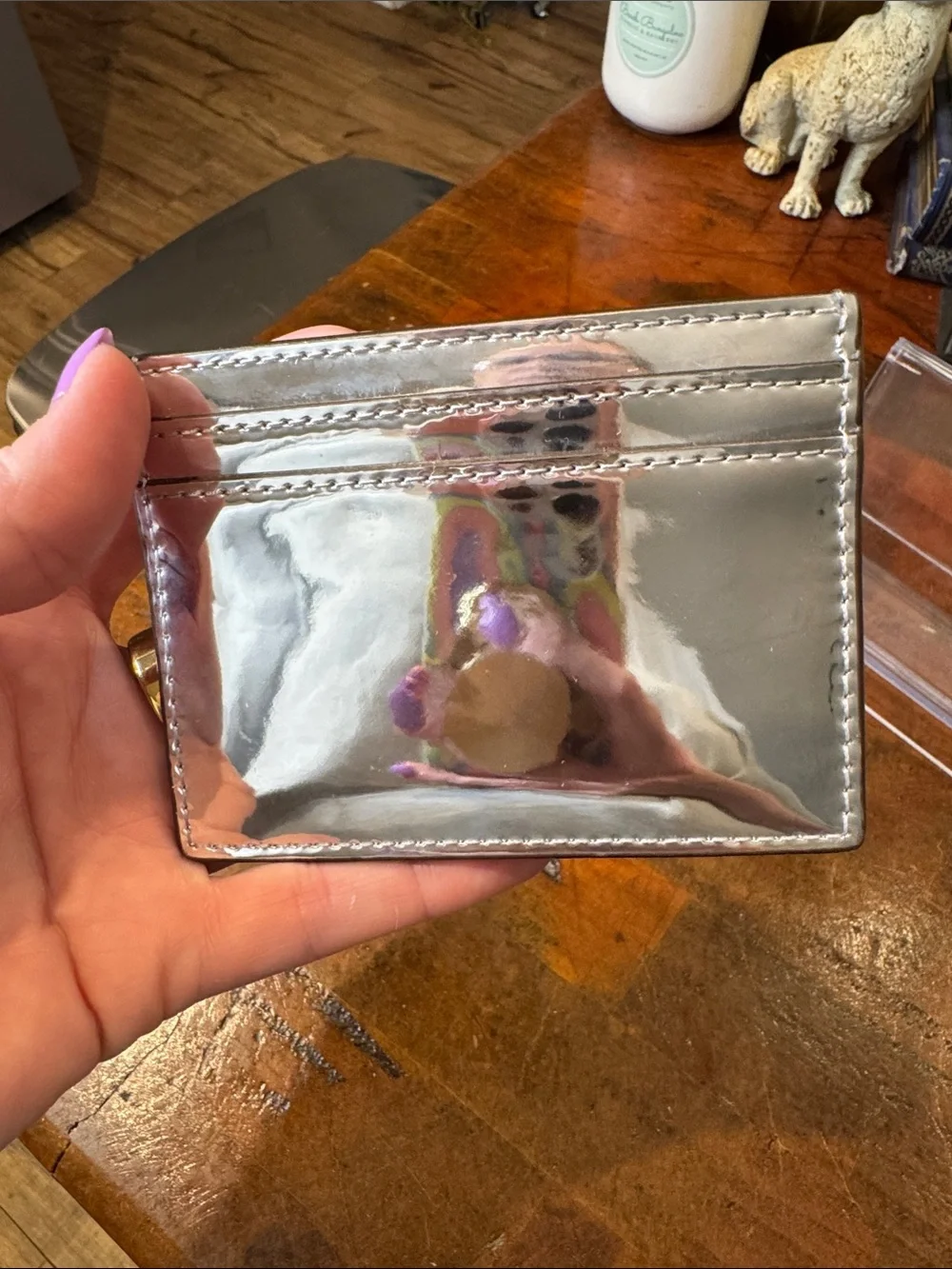 🍍kate spade Silver Metallic Crossbody Bag with Cardholder